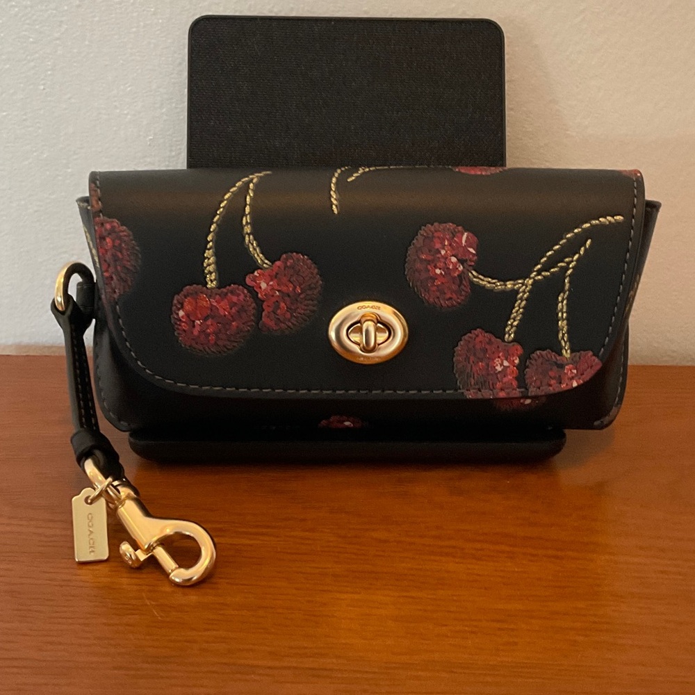 Coach Sparkly Cherries Sunglass Case New